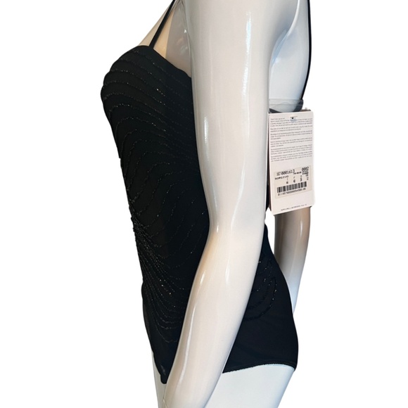 WT Vintage Ritmo DiPerla LaPerla Beaded Black Stretch Tulle Bustier/Bodysuit 34D - Picture 5 of 16